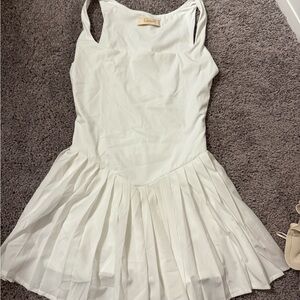 White Pleated Dress